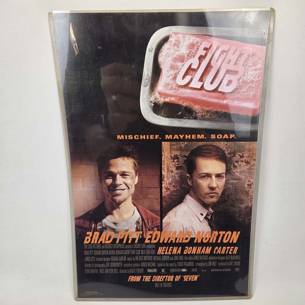 Fight Club Scorpio Poster Brad Pitt Edward Norton In Plastic Sleeve 11" X 17"